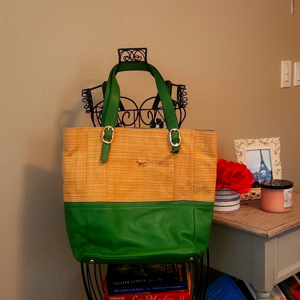 Emma Fox Green and Straw Tote